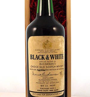 1950's Black and White Buchanan's Scotch Whisky (1950's) Export Bottling