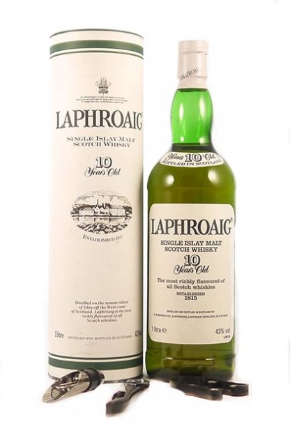 1990's Laphroaig 10 Year Old Post Royal Warrant Islay Single Malt Scotch Whisky Distillery Bottling 1990's 100cls Original Box